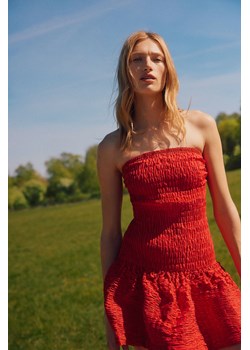 H & M - Sukienka bandeau z elastycznym marszczeniem - Czerwony ze sklepu H&M w kategorii Sukienki - zdjęcie 173780627