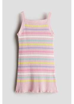 H & M - Dzianinowa sukienka na ramiączkach - Różowy ze sklepu H&M w kategorii Sukienki dziewczęce - zdjęcie 173780667