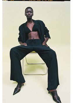 H & M - Wiskozowe spodnie ze sznurkiem do ściągania - Czarny ze sklepu H&M w kategorii Spodnie damskie - zdjęcie 173780669