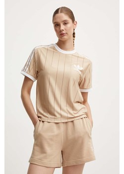 adidas Originals t-shirt damski kolor beżowy IY7232 ze sklepu ANSWEAR.com w kategorii Bluzki damskie - zdjęcie 173788128