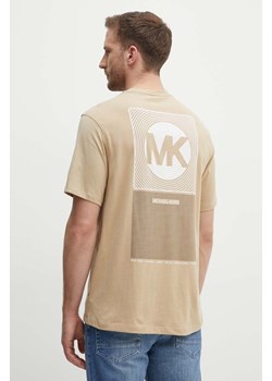 Michael Kors t-shirt bawełniany męski kolor beżowy z nadrukiem CT4525NFV4 ze sklepu ANSWEAR.com w kategorii T-shirty męskie - zdjęcie 173788179