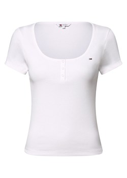Tommy Jeans Koszulka damska Kobiety Bawełna biały jednolity ze sklepu vangraaf w kategorii Bluzki damskie - zdjęcie 173788909