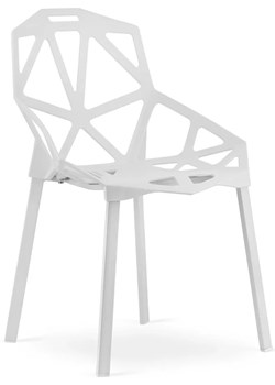 Komplet białych krzeseł ażurowych do kuchni 4 szt. - Timori ze sklepu Edinos.pl w kategorii Krzesła - zdjęcie 173789037