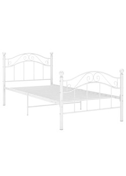 Białe loftowe łóżko z metalu 100x200 cm - Zaxter ze sklepu Edinos.pl w kategorii Łóżka i materace - zdjęcie 173789278