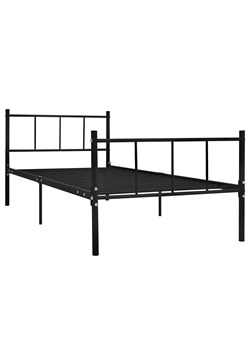 Czarne metalowe łóżko 90x200 cm - Kalea ze sklepu Edinos.pl w kategorii Łóżka i materace - zdjęcie 173789327