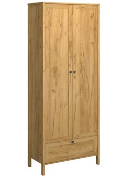 Szafa dwudrzwiowa z szufladą dąb craft złoty - Wagis 8X ze sklepu Edinos.pl w kategorii Szafy - zdjęcie 173789435