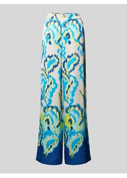 Spodnie materiałowe z szeroką nogawką i elastycznym pasem ze sklepu Peek&Cloppenburg  w kategorii Spodnie damskie - zdjęcie 173789677