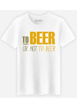 WOOOP Koszulka &quot;To Beer Or Not To Beer&quot; w kolorze białym ze sklepu Limango Polska w kategorii T-shirty męskie - zdjęcie 173789779