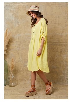 Joséfine Lniana sukienka &quot;Cadence&quot; w kolorze żółtym ze sklepu Limango Polska w kategorii Sukienki - zdjęcie 173790435