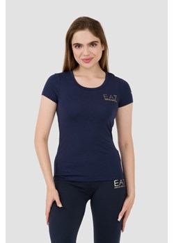 EA7 Granatowy t-shirt, Wybierz rozmiar XL ze sklepu outfit.pl w kategorii Bluzki damskie - zdjęcie 173791718