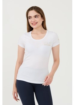 EA7 Biały t-shirt, Wybierz rozmiar L ze sklepu outfit.pl w kategorii Bluzki damskie - zdjęcie 173791736