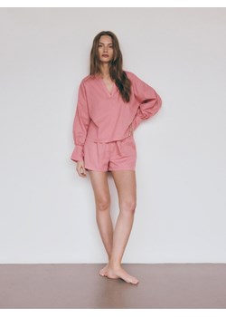 Reserved - Dwuczęściowa piżama z bawełny - brzoskwiniowy ze sklepu Reserved w kategorii Piżamy damskie - zdjęcie 173791788