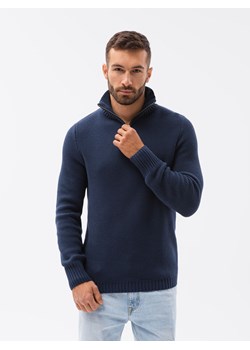 Sweter męski ze stójką - ciemnoniebieski V7 E194 ze sklepu ombre w kategorii Swetry męskie - zdjęcie 173793989