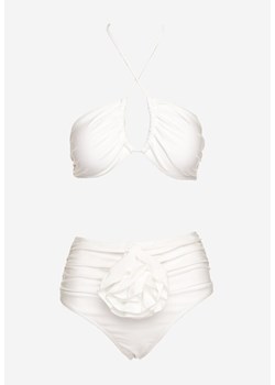 Białe Bikini 2-Częściowe Stanik Wiązany na Szyi Figi z Podwyższonym Stanem Tegelia ze sklepu Born2be Odzież w kategorii Stroje kąpielowe - zdjęcie 173794507