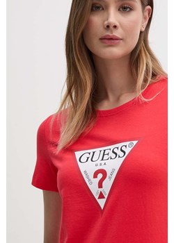 Guess t-shirt bawełniany kolor czerwony ze sklepu ANSWEAR.com w kategorii Bluzki damskie - zdjęcie 173795067