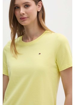 Tommy Hilfiger t-shirt bawełniany kolor żółty ze sklepu ANSWEAR.com w kategorii Bluzki damskie - zdjęcie 173795087