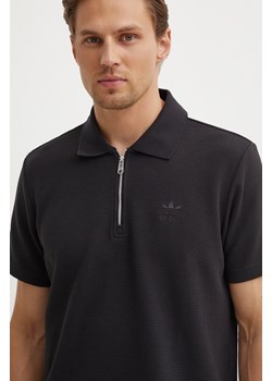 adidas Originals polo męski kolor czarny gładki IW5803 ze sklepu ANSWEAR.com w kategorii T-shirty męskie - zdjęcie 173795207