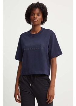 adidas t-shirt bawełniany All SZN damski kolor granatowy IW1061 ze sklepu ANSWEAR.com w kategorii Bluzki damskie - zdjęcie 173795288