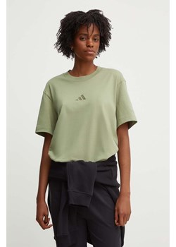 adidas t-shirt bawełniany All SZN damski kolor zielony JF8771 ze sklepu ANSWEAR.com w kategorii Bluzki damskie - zdjęcie 173795317