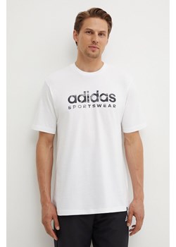 adidas t-shirt bawełniany Camo męski kolor biały z nadrukiem IW2674 ze sklepu ANSWEAR.com w kategorii T-shirty męskie - zdjęcie 173795377