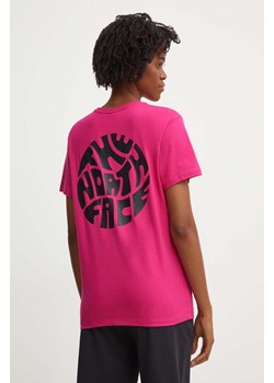 The North Face t-shirt bawełniany damski kolor różowy NF0A87F2PYI1 ze sklepu ANSWEAR.com w kategorii Bluzki damskie - zdjęcie 173795465