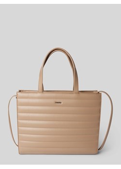 Torba tote z detalem z logo model ‘LINE QUILT’ ze sklepu Peek&Cloppenburg  w kategorii Torby Shopper bag - zdjęcie 173795995
