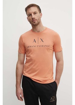 Armani Exchange t-shirt bawełniany kolor pomarańczowy z nadrukiem ze sklepu ANSWEAR.com w kategorii T-shirty męskie - zdjęcie 173800506