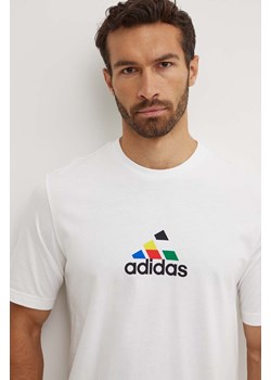 adidas t-shirt bawełniany Tiro męski kolor biały z nadrukiem IW2668 ze sklepu ANSWEAR.com w kategorii T-shirty męskie - zdjęcie 173800757