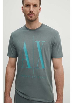 Armani Exchange t-shirt bawełniany kolor zielony z nadrukiem ze sklepu ANSWEAR.com w kategorii T-shirty męskie - zdjęcie 173800826