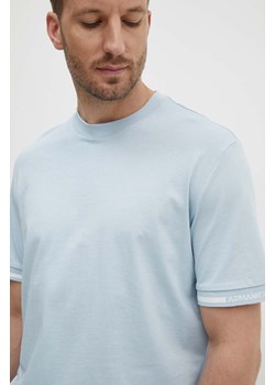 Armani Exchange t-shirt bawełniany męski kolor niebieski gładki ze sklepu ANSWEAR.com w kategorii T-shirty męskie - zdjęcie 173800876