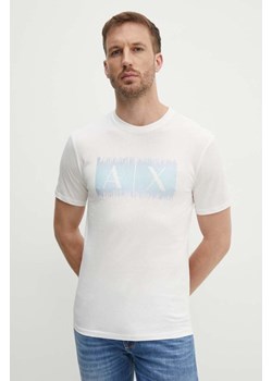 Armani Exchange t-shirt bawełniany męski kolor beżowy z nadrukiem 3DZTJG ZJBYZ ze sklepu ANSWEAR.com w kategorii T-shirty męskie - zdjęcie 173800886