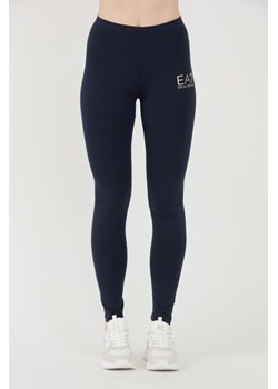 EA7 Granatowe legginsy z małym logo, Wybierz rozmiar XS ze sklepu outfit.pl w kategorii Spodnie damskie - zdjęcie 173802085