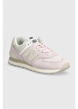 New Balance sneakersy zamszowe 574 kolor różowy WL574DL2 ze sklepu PRM w kategorii Buty sportowe damskie - zdjęcie 173802655