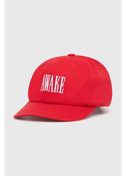 Awake NY czapka z daszkiem bawełniana Logo Hat kolor czerwony z aplikacją SP24-HT004 ze sklepu PRM w kategorii Czapki z daszkiem męskie - zdjęcie 173802788