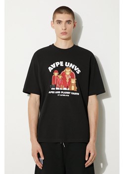 AAPE t-shirt bawełniany Theme Tee męski kolor czarny z nadrukiem AAPTEM1496XXM ze sklepu PRM w kategorii T-shirty męskie - zdjęcie 173802899