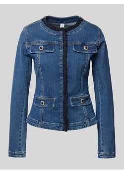Kurtka jeansowa z okrągłym dekoltem ze sklepu Peek&Cloppenburg  w kategorii Kurtki damskie - zdjęcie 173802927