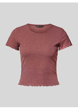 T-shirt z drobnym prążkowaniem model ‘EMMA’ ze sklepu Peek&Cloppenburg  w kategorii Bluzki damskie - zdjęcie 173802986