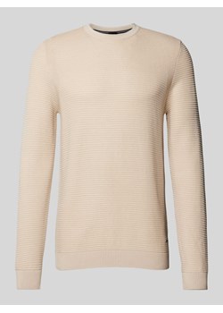 Sweter z dzianiny z prążkowanymi wykończeniami ze sklepu Peek&Cloppenburg  w kategorii Swetry męskie - zdjęcie 173802997
