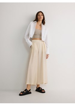 Reserved - Spodnie culotte z wiskozy - złamana biel ze sklepu Reserved w kategorii Spodnie damskie - zdjęcie 173803797