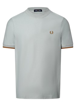 Fred Perry T-shirt męski Mężczyźni Bawełna miętowy wypukły wzór tkaniny ze sklepu vangraaf w kategorii T-shirty męskie - zdjęcie 173803906