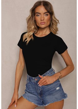 Czarny Bawełniany T-shirt o Klasycznym Kroju Talvia ze sklepu Renee odzież w kategorii Bluzki damskie - zdjęcie 173805508