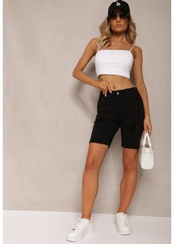 Czarne Jeansowe Szorty Push-Up z Przetarciami High Waist Namsalin ze sklepu Renee odzież w kategorii Szorty - zdjęcie 173805878