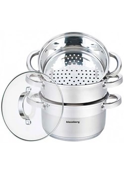 4 Elementowy Zestaw Garnków Na Parę 24Cm E9-P07 ze sklepu Edinos.pl w kategorii Garnki - zdjęcie 173806545