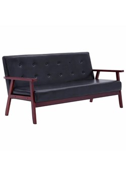 3-osobowa czarna sofa retro - Garner 3X ze sklepu Edinos.pl w kategorii Sofy i kanapy - zdjęcie 173806677