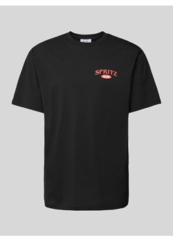 T-shirt z prążkowanym,okrągłym dekoltem model ‘SPRITZ’ ze sklepu Peek&Cloppenburg  w kategorii T-shirty męskie - zdjęcie 173806866