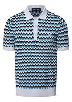 Fred Perry Męska koszulka polo Mężczyźni jasnoniebieski wzorzysty ze sklepu vangraaf w kategorii Swetry męskie - zdjęcie 173808779