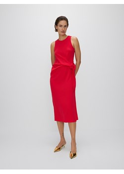 Reserved - Sukienka midi z wiązaniem - czerwony ze sklepu Reserved w kategorii Sukienki - zdjęcie 173808879