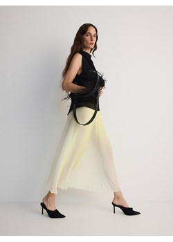 Reserved - Plisowana spódnica midi z szyfonu - jasnożółty ze sklepu Reserved w kategorii Spódnice - zdjęcie 173808899