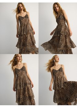 Reserved - Sukienka midi ze zwierzęcym nadrukiem - wielobarwny ze sklepu Reserved w kategorii Sukienki - zdjęcie 173808977