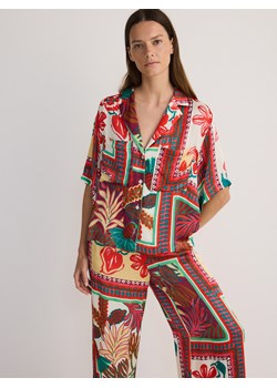 Reserved - Wzorzysta koszula z wiskozy - koralowy ze sklepu Reserved w kategorii Bluzki damskie - zdjęcie 173809367